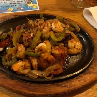 Shrimp fajitas