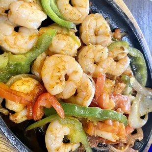 Shrimp fajitas
