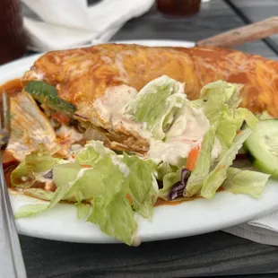 Wet veggie burrito