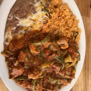 a plate of mexican food