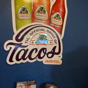a taco&apos;s sign on the wall