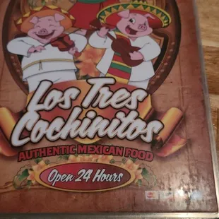 The face page of the menu
