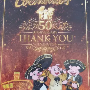 The menu cover