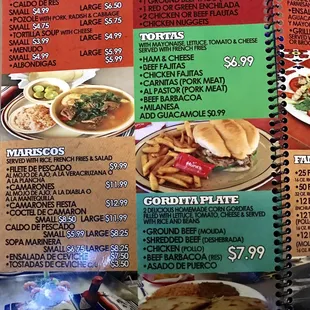 a menu for a mexican restaurant