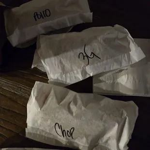 3 different empanadas, chicken &amp; cheese, Tres &amp; chopped cheese