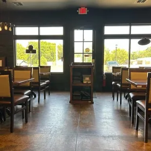 a view of the dining area