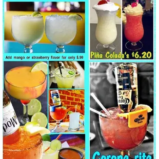 a variety of margaritas