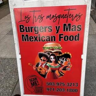 a mexican food sign