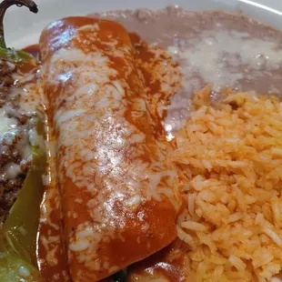 Chile Relleno &amp; Spinach Enchilada