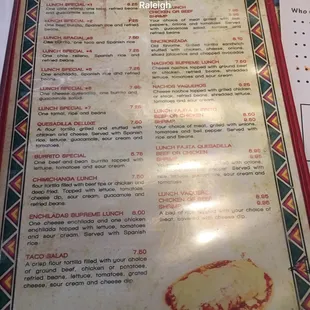 menu