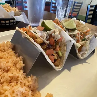 Shrimp Tacos with rice