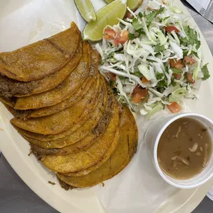 a plate of mexican food