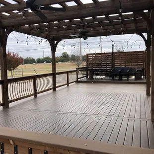 Nice patio for that one day in Oklahoma when the temperature is tolerable and allows you to sit outside.