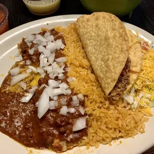 Combo lunch enchilada &amp; crispy beef taco