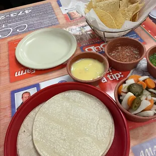 Tortillas and relish