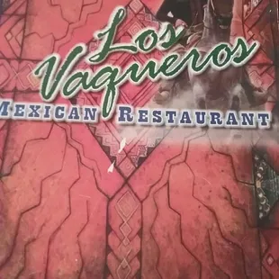 Front of menu.
