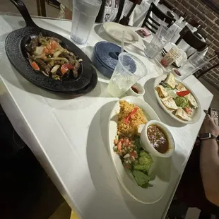 Beef fajitas and margs