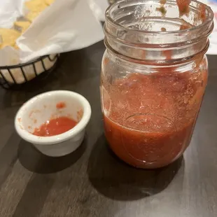 They give you the hot sauce in these containers so you can pour your own refill.