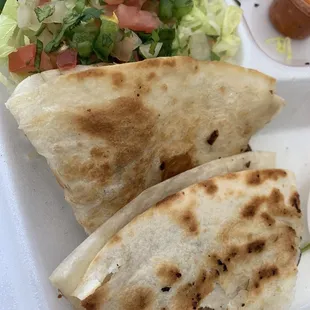 Their beautiful quesadilla. I forgot to take a pic before digging in.