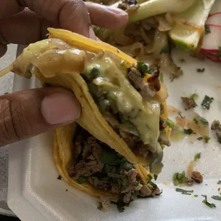 With their green salsa