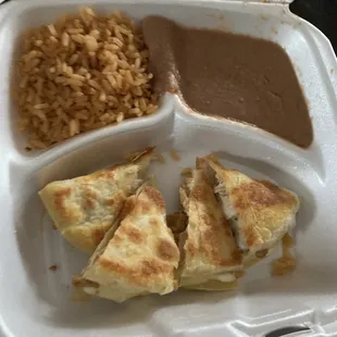 Kids meal chicken quesadilla