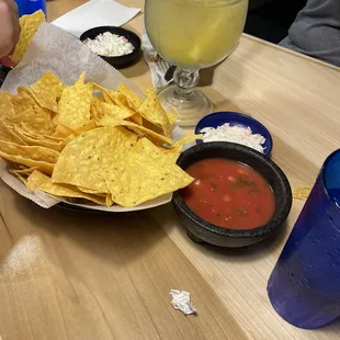 Chips, salsa and coleslaw are served to the table complimentary when you arrive