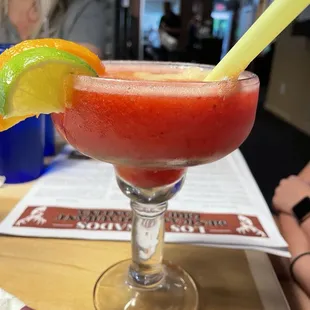 Small frozen strawberry margarita