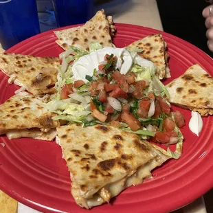 Chicken and cheese quesadilla