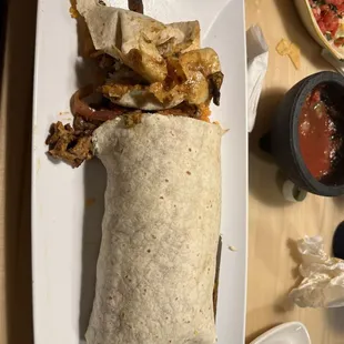 Vallarta and mini monster burrito.
