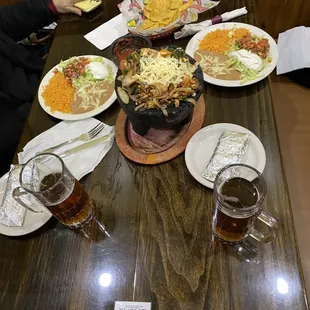Huge stone MOLCA bowl filled with delicious treats for 2 as advertised, but would feed a family of 6