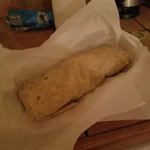 This is the super burrito. It is huge and you can make two meals out of it.