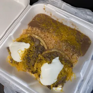a container of enchilada
