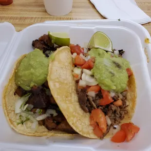 Al Pastor and carne asada tacos