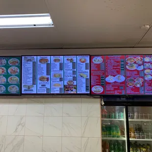 menus on the wall