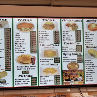 the menu