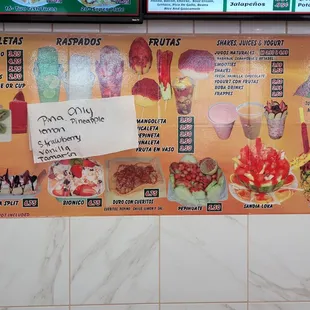 the menu
