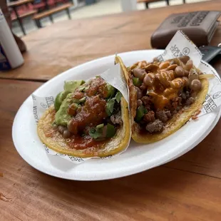two tacos on a plate
