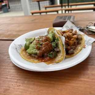 two tacos on a plate