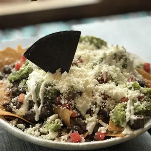 a bowl of mexican food