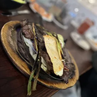 a plate of food on a table