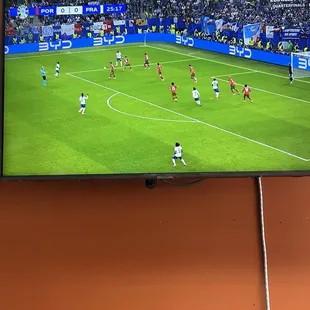 Euro 24 quarter final game between Portugal and France was playing of course!