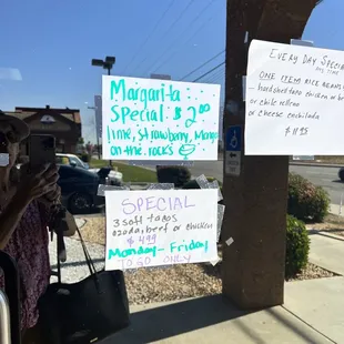 Specials on the door