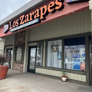 the front of the restaurant