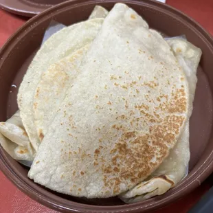 Home made tortillas are served on the weekend. Look at those beauties.
