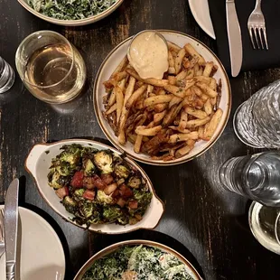 Kale Caesar Brussels Sprouts Fries with Aioli