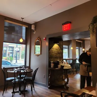 a man standing in a restaurant