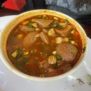 Menudo with fixings