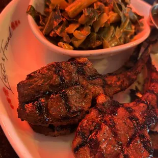 Jerk Lamb Chops Collard Greens