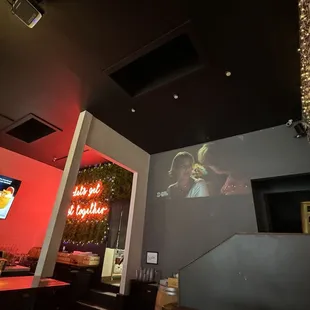 Movie on the wall from projector