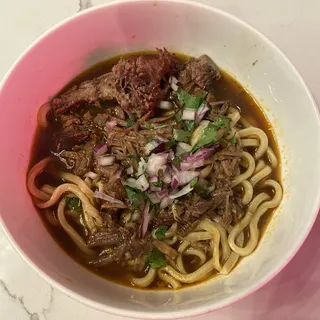 BIRRIA BEEF NOODLE SOUP